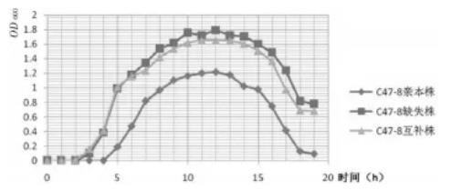 牦牛源多杀性巴氏杆菌C47-8株体外生长曲线的测定结果