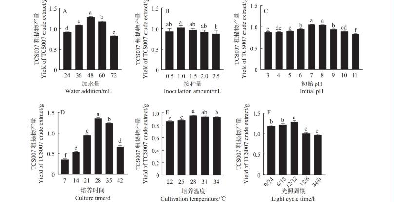 棘孢木霉TCS007菌株的固态发酵条件、次生代谢产物产量影响因素（三）